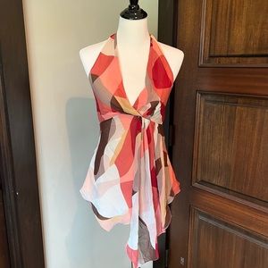 BCBG MAXAZRIA multicolor halter top. Size XS